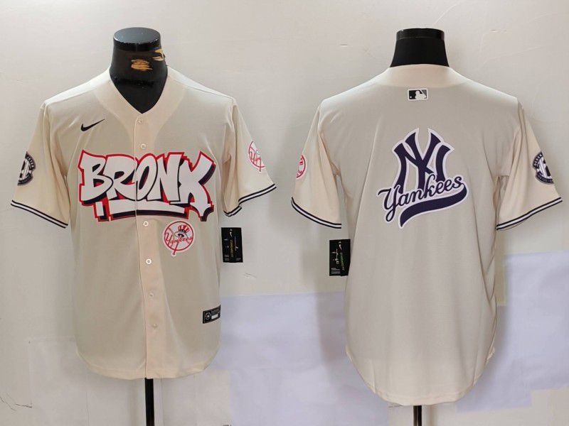 Men New York Yankees Blank Cream joint name 2024 Nike MLB Jersey style 8